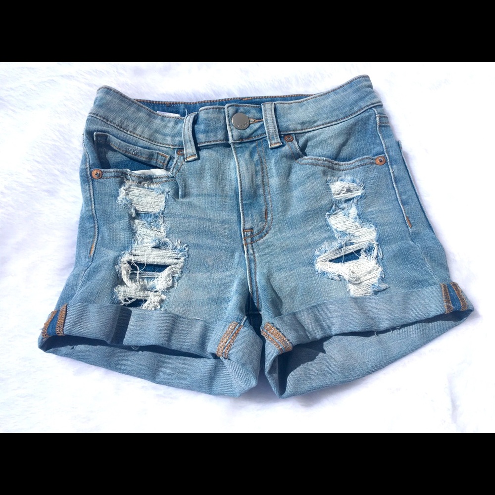 Aero size 0 high rise midi jean shorts
